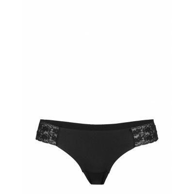 Brief Lace Invisible Thong Low Stringtrosa Underkläder Svart Lindex