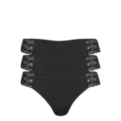Brief Lace Invisible Thong Low *Villkorat Erbjudande Stringtrosa Underkläder Svart Lindex