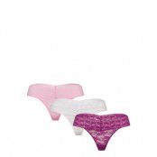 Brief Lacey Thong Low 3 Pack Stringtrosa Underkläder Pink Lindex