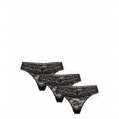 Brief Lacey Thong Low 3 Pack Stringtrosa Underkläder Svart Lindex