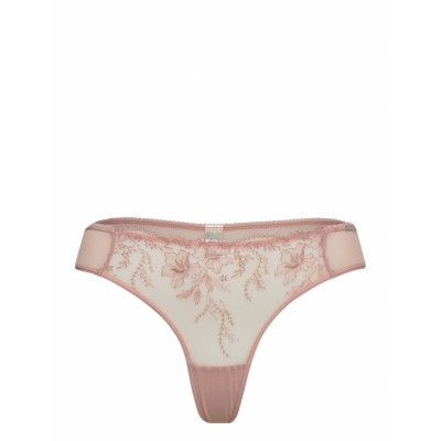 Brief Liv Thong Low Embroider *Villkorat Erbjudande Stringtrosa Underkläder Rosa Lindex