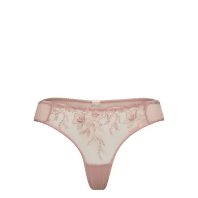 Brief Liv Thong Low Embroider *Villkorat Erbjudande Stringtrosa Underkläder Rosa Lindex