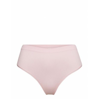 Brief Rib Thong High Seamless Stringtrosa Underkläder Pink Lindex