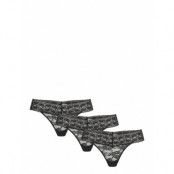 Lindex Brief Thong Low Lacey 3 Pack Svart