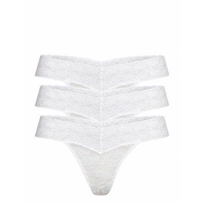Brief Thong Low Lacey 3 Pack Stringtrosa Underkläder Vit Lindex