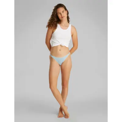 Calvin Klein Dipped String Thong - Blue - L