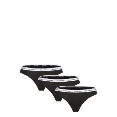 Calvin Klein Thong 3Pk Svart