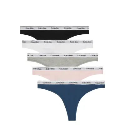 Calvin Klein Thong 5 Pk Svart