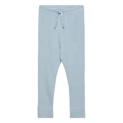 Copenhagen Colors Rib Jersey Leggings W. String - Blue - 110