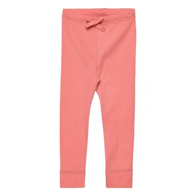 Copenhagen Colors Rib Jersey Leggings W. String - Pink - 50