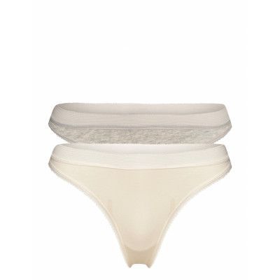 Core Thong 2P Stringtrosa Underkläder Cream Björn Borg