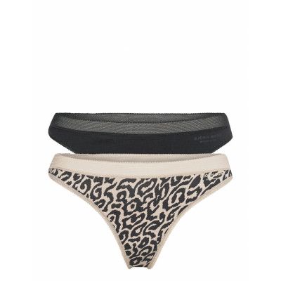 Core Thong 2P Stringtrosa Underkläder Multi/mönstrad Björn Borg