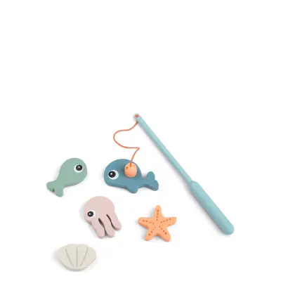 Done by Deer Bath Fishing Toy Sea Friends Colour Mix - Multi/patterned - FISHING ROD:21CM