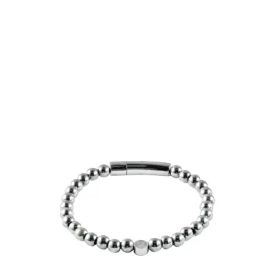 edd. Beads/Buckle Bracelet 6Mm - Silver - S 18
