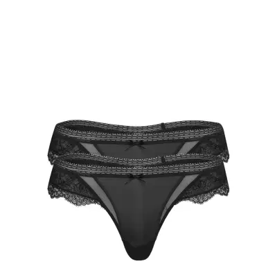 Elena-2Pp Sensual String *Villkorat Erbjudande Stringtrosa Underkläder Svart Dorina