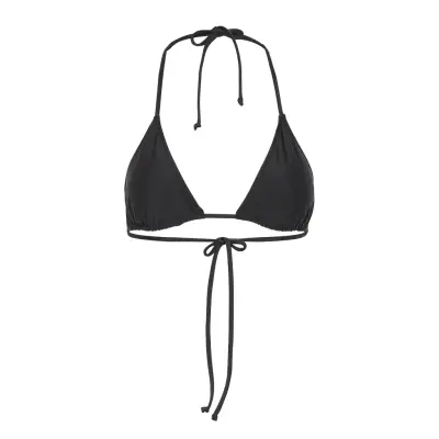 GANNI Recycled Core Solid String Bikini Top - Black - 38