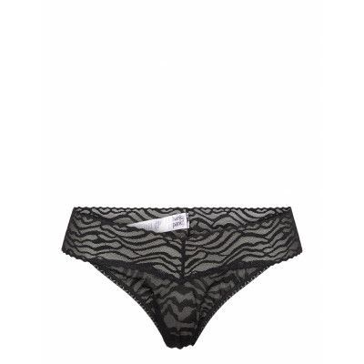 Hanky Panky Zebra Lace, Original Rise Thong Stringtrosa Underkläder Svart Hanky Panky