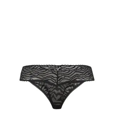 Hanky Panky Zebra Lace, Original Rise Thong Stringtrosa Underkläder Svart Hanky Panky