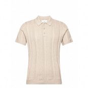 Hco. Guys Sweaters Knitwear Short Sleeve Knitted Polos Beige Hollister