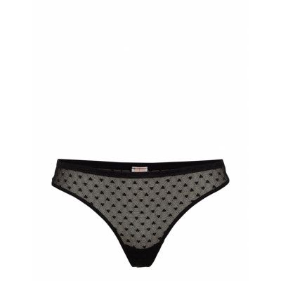 Heart Mesh String Stringtrosa Underkläder Svart Becksöndergaard