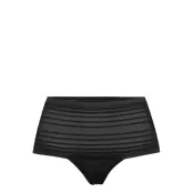 Invisible Hw String Stripe Mesh Lingerie Panties High Waisted Panties Svart Hunkemöller