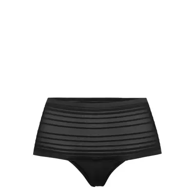 Invisible Hw String Stripe Mesh Lingerie Panties High Waisted Panties Svart Hunkemöller