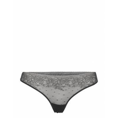 Invisible String Allover Lace Stringtrosa Underkläder Svart Hunkemöller
