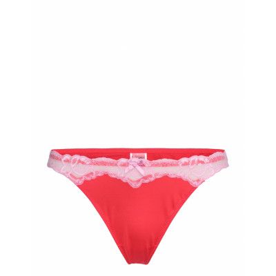 Lace & Shine String R Stringtrosa Underkläder Red Hunkemöller