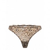 Lace Satin Thong *Villkorat Erbjudande Stringtrosa Underkläder Guld Understatement Underwear