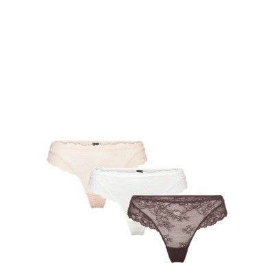 Lace String 3-Pack Stringtrosa Underkläder Brun Missya