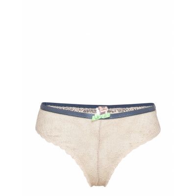 Lacey Baza Bottom Stringtrosa Underkläder Beige Becksöndergaard