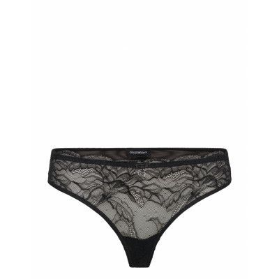 Emporio Armani Ladies Knitted Thong Svart