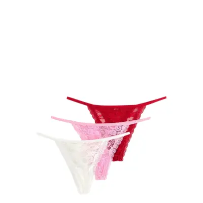 Lindex Brief Jennie Lace Thong 3 Pack Vit