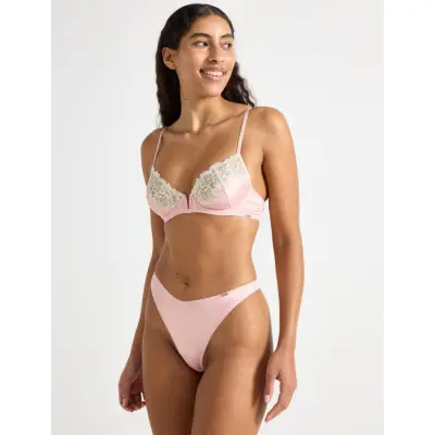 Lindex Brief Satin Thong - Pink - XS