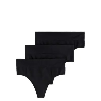 Lindex Brief Thong High Seamless Joy Svart