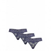 Lindex Brief Thong Low Lacey 3 Pack Marinblå