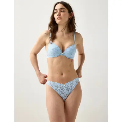 Lindex Thong With Regular Waist - Blue - XS