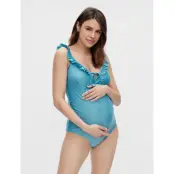 Mamalicious Mldaria Ruffle Swimsuit Hc. A. - Blue - XS