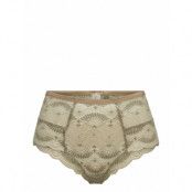 Margareth Lace Highwaist String 003 Lingerie Panties High Waisted Panties Grön Understatement Underwear