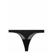 Lace Satin Thong *Villkorat Erbjudande Stringtrosa Underkläder Svart Understatement Underwear