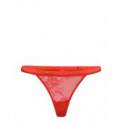 Lace Satin Thong *Villkorat Erbjudande Stringtrosa Underkläder Röd Understatement Underwear