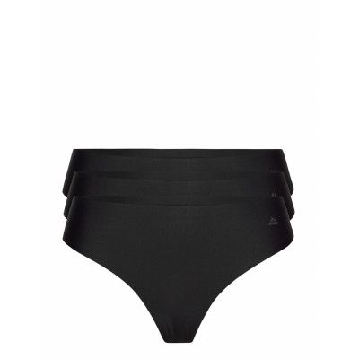 Women's Invisible Thong Sport Panties Thong Svart Danish Endurance