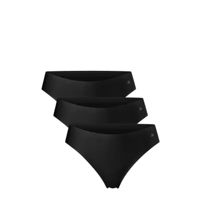 Women's Invisible Thong Sport Panties Thong Svart Danish Endurance