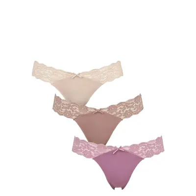 Missya Seamless String W Lace On Side 3-Pack Multi/patterned