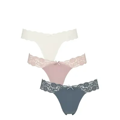 Missya Seamless String W Lace On Side 3-Pack - White - XL