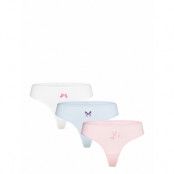 Monki 3-Pack Printed Rib Cotton Thongs Vit