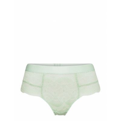 Morning Dew Lace Highwaist String 001 Lingerie Panties High Waisted Panties Grön Understatement Underwear
