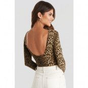 NA-KD Party Leo Deep Back Body - Brown,Multicolor