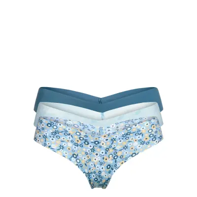 No Show Thong Pack Stringtrosa Underkläder Blå Aerie