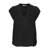 Onlalma Life Poly S/S String Top Solid 3 Blouses Short-sleeved Svart ONLY